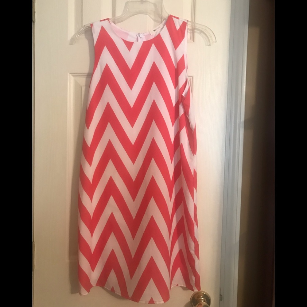 Coralish red chevron dress
